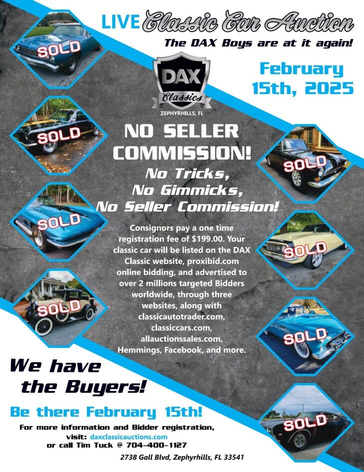 DAX Classics - Zephyrhills Classic Car Auction - Live with Online Bidding
