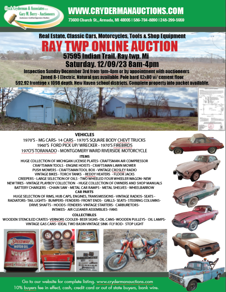 BARN FIND CLASSIC CARS, TRUCKS, MOTORCYCLE & PARTS - ONLINE ONLY AUCTION