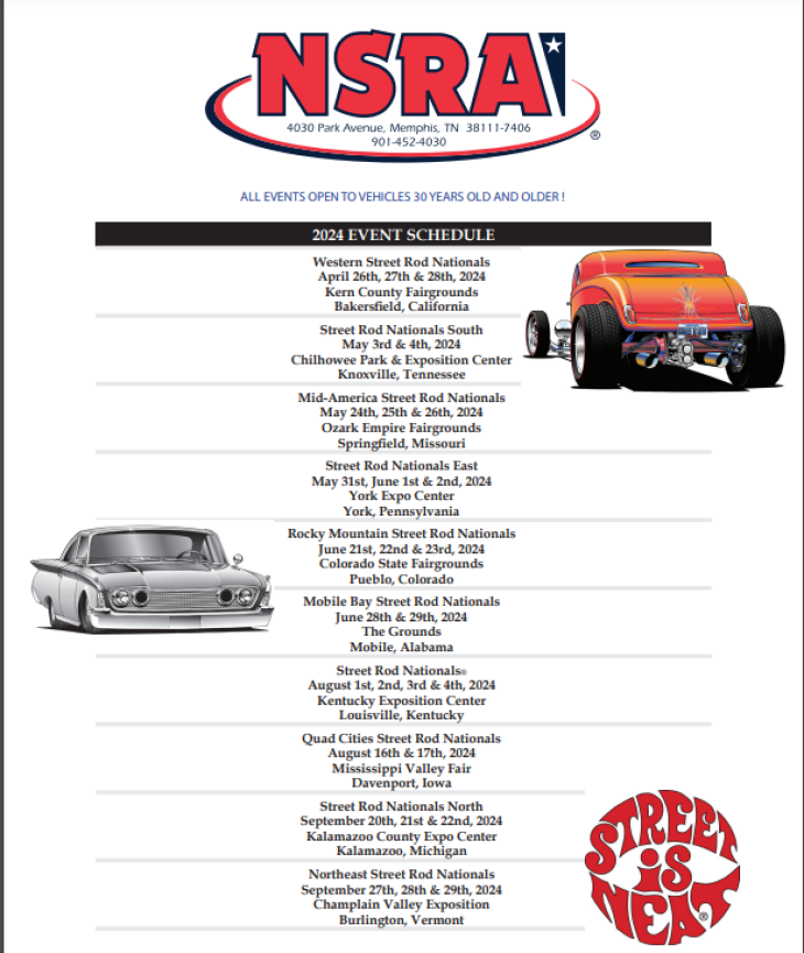 NSRA Presents 2024 Event Schedule