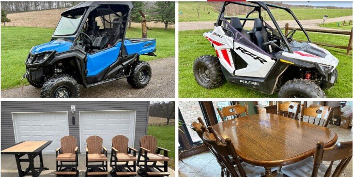 Kiko Auctioneers Presents Honda Pioneer, Polaris RZR, Furniture, Collectibles, Local Adv Items, Hunting Gear, Tools, Household, More!