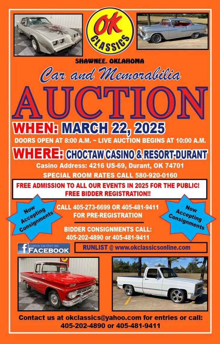 OK CLASSICS - CLASSIC CAR & MEMORABILIA AUCTION - Live & Online